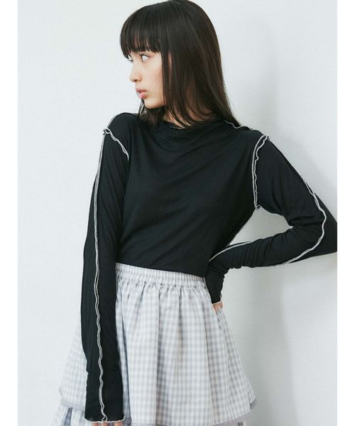 merry jenny(メリージェニー)の「エアリーカラーメロウカットソー(Tシャツ/カットソー・レディース・ライトブルー/ブラック/イエロー/ミント・FREE)」の6枚目の写真