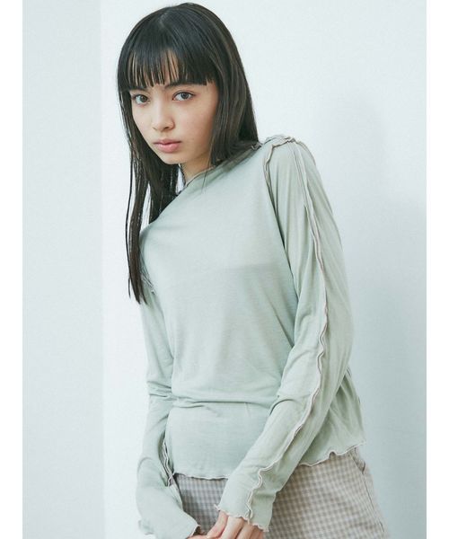 merry jenny(メリージェニー)の「エアリーカラーメロウカットソー(Tシャツ/カットソー・レディース・ライトブルー/ブラック/イエロー/ミント・FREE)」の12枚目の写真