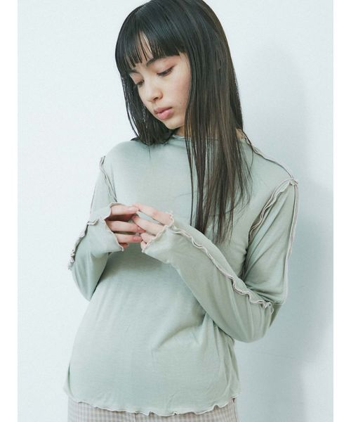 merry jenny(メリージェニー)の「エアリーカラーメロウカットソー(Tシャツ/カットソー・レディース・ライトブルー/ブラック/イエロー/ミント・FREE)」の14枚目の写真