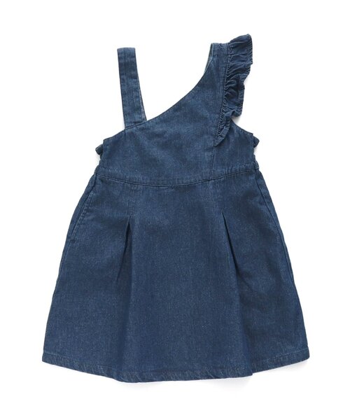 apres les cours（アプレレクール）の「/ワンショルジャンスカ（ジャンパースカート・キッズ・ベージュ/ネイビー・90/100/110/120/80/130/140）」の2枚目の写真