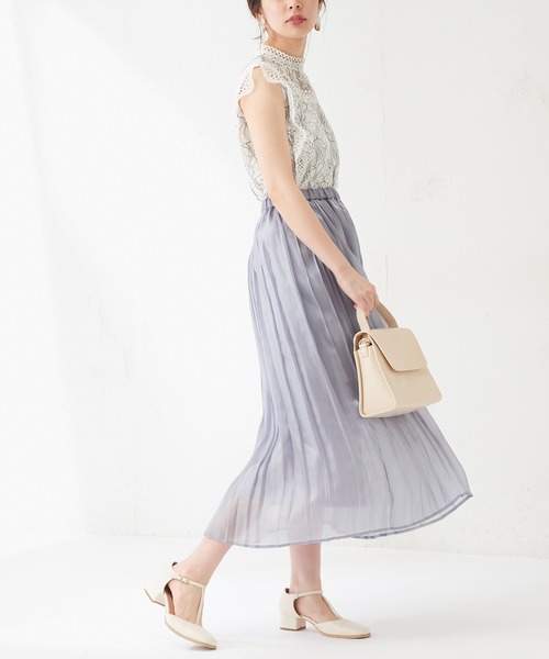 natural couture（ナチュラルクチュール）の「オーロラシアープリーツスカート（スカート・レディース・カーキ/サックスブルー/ラベンダー/ライトベージュ・FREE）」の20枚目の写真