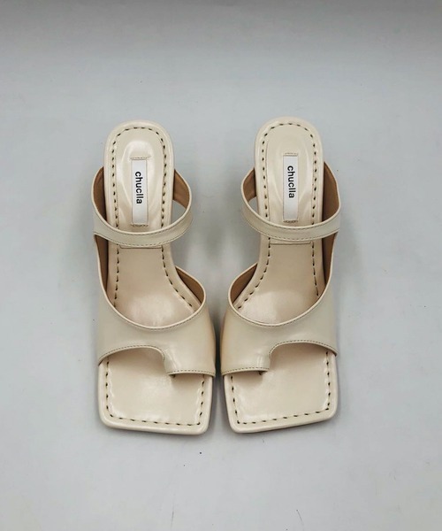 chuclla（チュクラ）の「【chuclla】Square-toe thongs mule sb-6 chs38（サンダル・レディース・ホワイト/ブラック/モスグリーン/キャメル/アイボリー・40/38/39/36/37）」の3枚目の写真