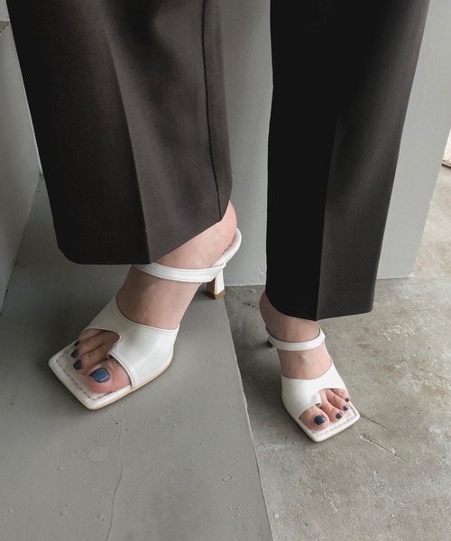 chuclla】Square-toe thongs mule sb-6 chs38（サンダル