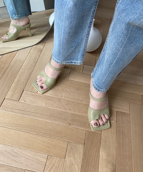 chuclla（チュクラ）の「【chuclla】Square-toe thongs mule sb-6 chs38（サンダル・レディース・ホワイト/ブラック/モスグリーン/キャメル/アイボリー・40/38/39/36/37）」の22枚目の写真