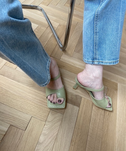 chuclla（チュクラ）の「【chuclla】Square-toe thongs mule sb-6 chs38（サンダル・レディース・ホワイト/ブラック/モスグリーン/キャメル/アイボリー・40/38/39/36/37）」の21枚目の写真