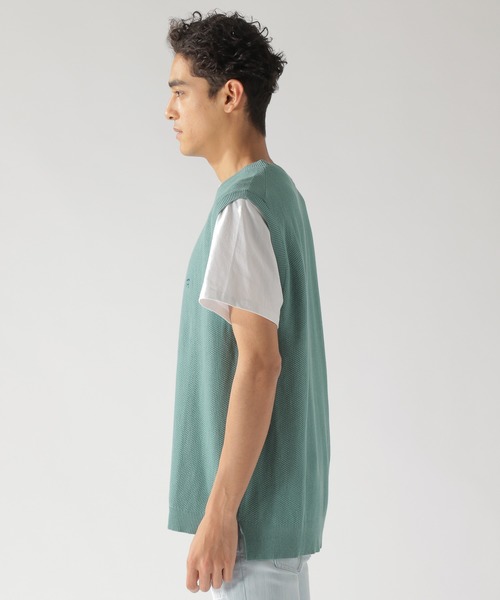 BAYFLOW(ベイフロー)の「レイヤードニットベスト S/S TEE(ベスト・メンズ・ネイビー/ブラウン/グリーン・SMALL/MEDIUM/LARGE)」の9枚目の写真