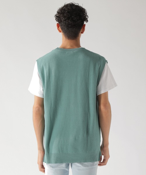 BAYFLOW(ベイフロー)の「レイヤードニットベスト S/S TEE(ベスト・メンズ・ネイビー/ブラウン/グリーン・SMALL/MEDIUM/LARGE)」の10枚目の写真