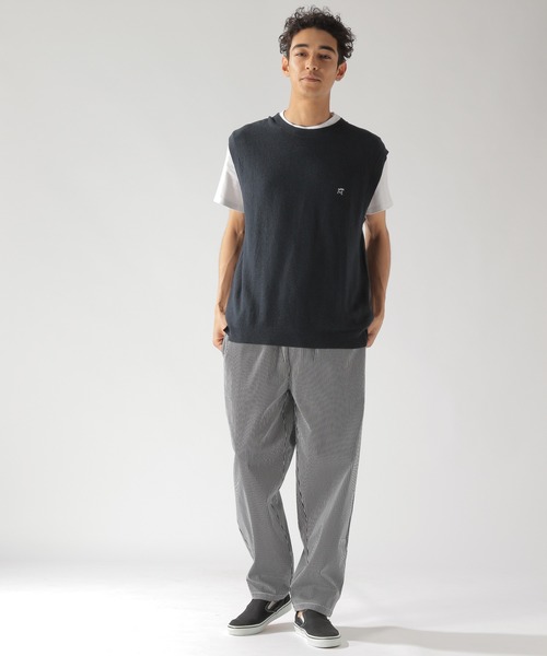 BAYFLOW(ベイフロー)の「レイヤードニットベスト S/S TEE(ベスト・メンズ・ネイビー/ブラウン/グリーン・SMALL/MEDIUM/LARGE)」の7枚目の写真
