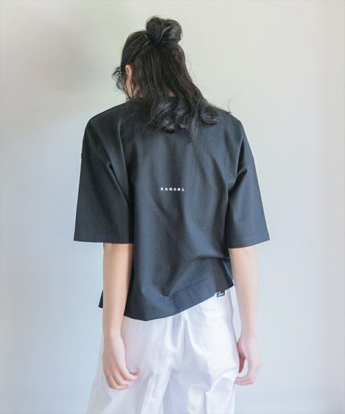 KANGOL(カンゴール)の「KANGOL【カンゴール】ドロップショルダーショート丈バックロゴ半袖Tシャツ(Tシャツ/カットソー・レディース・ホワイト/ブラック/チャコール・M/L/XL)」の8枚目の写真