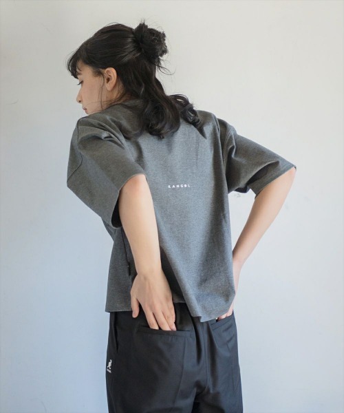 KANGOL(カンゴール)の「KANGOL【カンゴール】ドロップショルダーショート丈バックロゴ半袖Tシャツ(Tシャツ/カットソー・レディース・ホワイト/ブラック/チャコール・M/L/XL)」の10枚目の写真