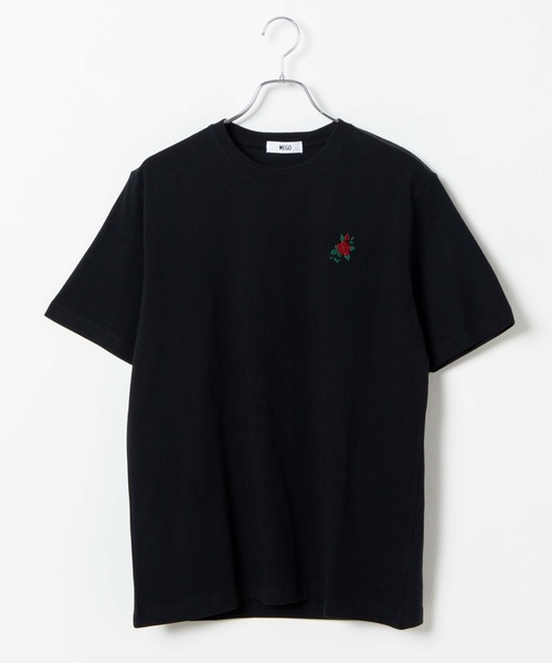 WEGO（ウィゴー）の「WEGO/バラ刺繍Tシャツ（Tシャツ/カットソー・メンズ・ブラック・SMALL/MEDIUM/LARGE）」の8枚目の写真