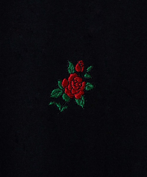 WEGO（ウィゴー）の「WEGO/バラ刺繍Tシャツ（Tシャツ/カットソー・メンズ・ブラック・SMALL/MEDIUM/LARGE）」の10枚目の写真