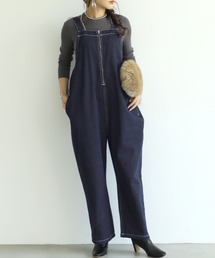 coca（coca） | フロントジップデニムサロペット(サロペット/オーバーオール)