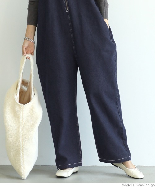 coca（coca）（コカ）の「フロントジップデニムサロペット（サロペット/オーバーオール・レディース・インディゴブルー・ONE SIZE）」の10枚目の写真