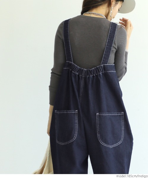 coca（coca）（コカ）の「フロントジップデニムサロペット（サロペット/オーバーオール・レディース・インディゴブルー・ONE SIZE）」の11枚目の写真
