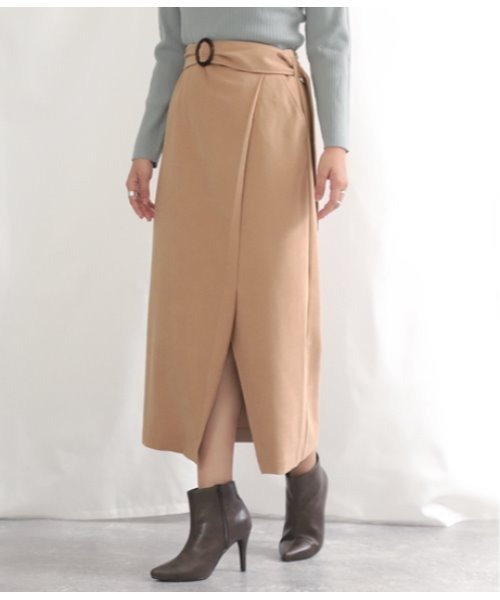 Alluge（アルージュ）の「ラップデザインベルト付スカート（スカート・レディース・ベージュ/サックスブルー/ミント・FREE）」の7枚目の写真