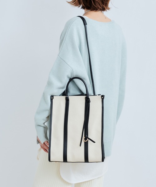 DouDou(ドゥドゥ)の「タテ型スマートトート(トートバッグ・レディース・ブラウン/アイボリー・FREE)」の13枚目の写真