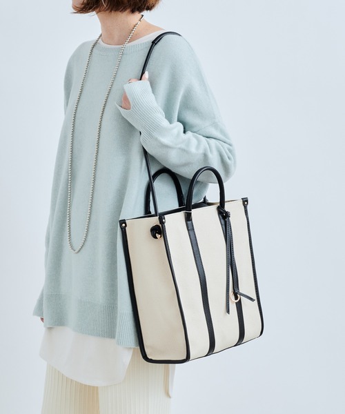 DouDou(ドゥドゥ)の「タテ型スマートトート(トートバッグ・レディース・ブラウン/アイボリー・FREE)」の15枚目の写真