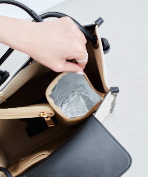 DouDou(ドゥドゥ)の「タテ型スマートトート(トートバッグ・レディース・ブラウン/アイボリー・FREE)」の18枚目の写真