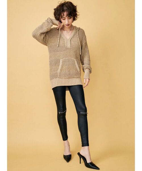 GYDA（ジェイダ）の「KNEE ZIP レギンス（レギンス/スパッツ・レディース・ブラック・SMALL）」の9枚目の写真