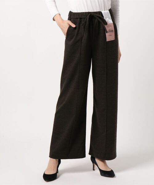 HONEYSUCKLE ROSE（ハニーサックルローズ）の「【HONEYSUCKLE ROSE】「nobee」楽伸び起毛ワイドパンツ（その他パンツ・レディース・ライトグレー/ブラック/ブラウン/ブラック×グレー・M/L）」の2枚目の写真