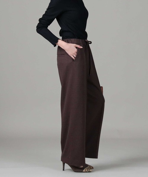 HONEYSUCKLE ROSE（ハニーサックルローズ）の「【HONEYSUCKLE ROSE】「nobee」楽伸び起毛ワイドパンツ（その他パンツ・レディース・ライトグレー/ブラック/ブラウン/ブラック×グレー・M/L）」の16枚目の写真