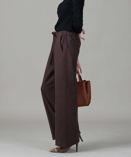 HONEYSUCKLE ROSE（ハニーサックルローズ）の「【HONEYSUCKLE ROSE】「nobee」楽伸び起毛ワイドパンツ（その他パンツ・レディース・ライトグレー/ブラック/ブラウン/ブラック×グレー・M/L）」の17枚目の写真