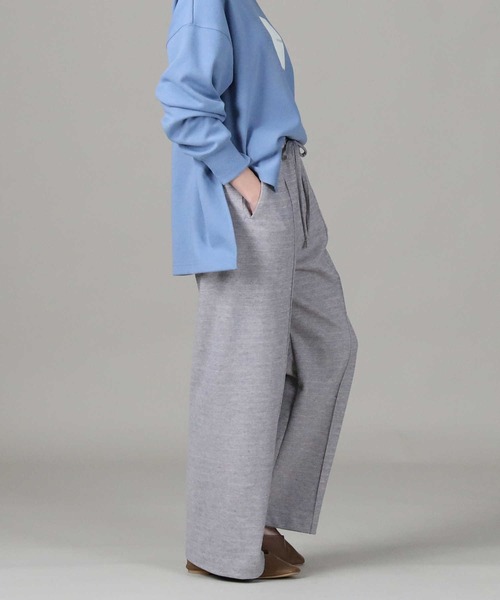 HONEYSUCKLE ROSE（ハニーサックルローズ）の「【HONEYSUCKLE ROSE】「nobee」楽伸び起毛ワイドパンツ（その他パンツ・レディース・ライトグレー/ブラック/ブラウン/ブラック×グレー・M/L）」の9枚目の写真