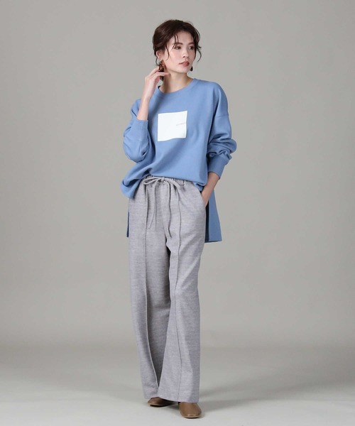 HONEYSUCKLE ROSE（ハニーサックルローズ）の「【HONEYSUCKLE ROSE】「nobee」楽伸び起毛ワイドパンツ（その他パンツ・レディース・ライトグレー/ブラック/ブラウン/ブラック×グレー・M/L）」の11枚目の写真