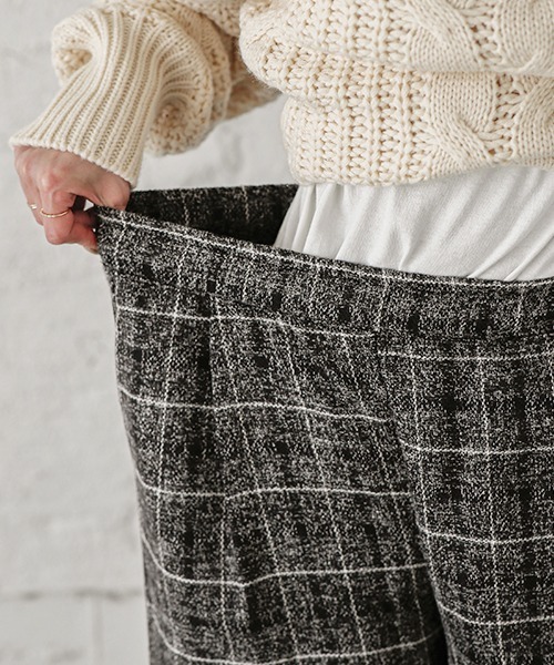 La-gemme（ラジェム）の「ウールライクワイドパンツ（その他パンツ・レディース・ライトグレー/ブラック/ダークグレー/グレー系その他/チェック・M/L）」の7枚目の写真
