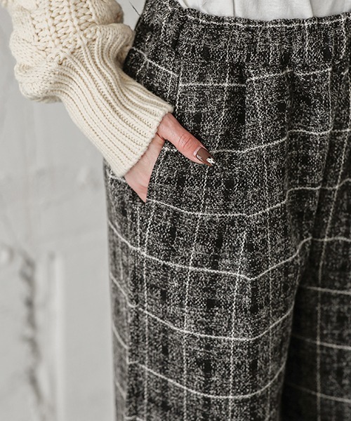 La-gemme（ラジェム）の「ウールライクワイドパンツ（その他パンツ・レディース・ライトグレー/ブラック/ダークグレー/グレー系その他/チェック・M/L）」の6枚目の写真