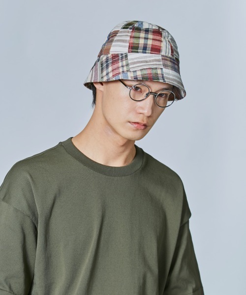 OVERRIDE（オーバーライド）の「【OVERRIDE】PACHWORK GOB HAT / 【オーバーライド】パッチワーク　ハット（ハット・メンズ・ブラック/レッド/ベージュ・58cm）」の7枚目の写真