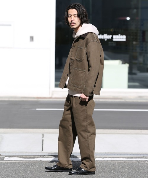 CASEY CASEY　襟切り替え HIGA カバーオールジャケット　カーキ Casey Casey ケーシーケーシー 18SS Veste Higa Work Jacket ワーク