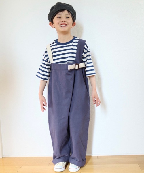 CIAOPANIC TYPY(チャオパニックティピー)の「コットンリネンサロペット(サロペット/オーバーオール・キッズ・チャコールグレー/ブルー/ベージュ・SMALL/MEDIUM/LARGE/X-LARGE/XX-LARGE)」の3枚目の写真