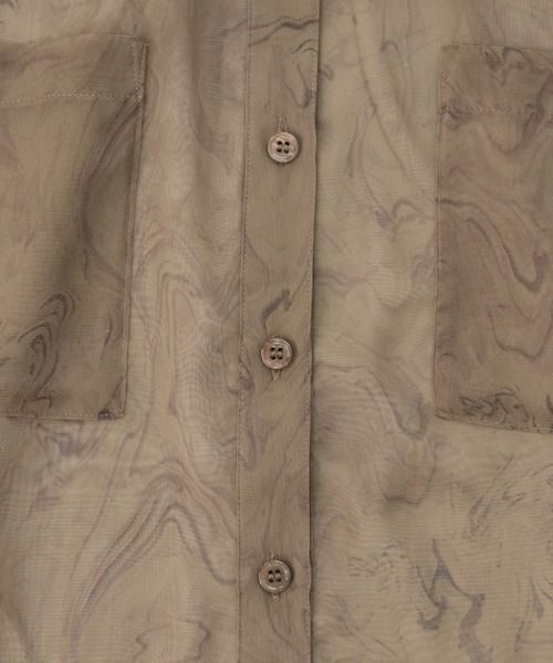 CLEIO（クレイオ）の「【CLEIO】マーブルストーンシアーシャツ（シャツ/ブラウス・レディース・グレイッシュベージュ/ブラウン・FREE）」の20枚目の写真