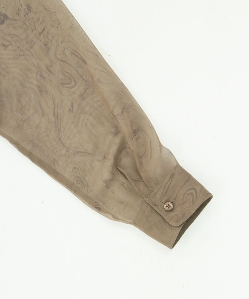 CLEIO（クレイオ）の「【CLEIO】マーブルストーンシアーシャツ（シャツ/ブラウス・レディース・グレイッシュベージュ/ブラウン・FREE）」の10枚目の写真