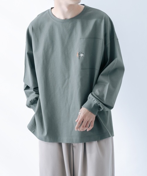 epnok(エプノック)の「サイドスリットepロンT(Tシャツ/カットソー・メンズ・グレイッシュベージュ/オフホワイト/ブルーグリーン・SMALL/MEDIUM/LARGE)」の3枚目の写真