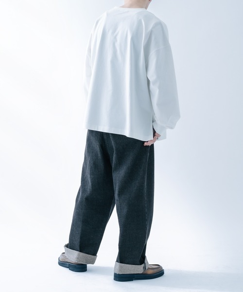 epnok(エプノック)の「サイドスリットepロンT(Tシャツ/カットソー・メンズ・グレイッシュベージュ/オフホワイト/ブルーグリーン・SMALL/MEDIUM/LARGE)」の10枚目の写真
