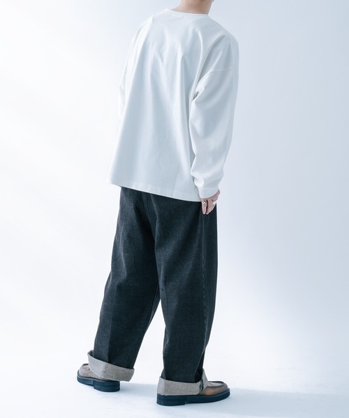 epnok(エプノック)の「サイドスリットepロンT(Tシャツ/カットソー・メンズ・グレイッシュベージュ/オフホワイト/ブルーグリーン・SMALL/MEDIUM/LARGE)」の11枚目の写真
