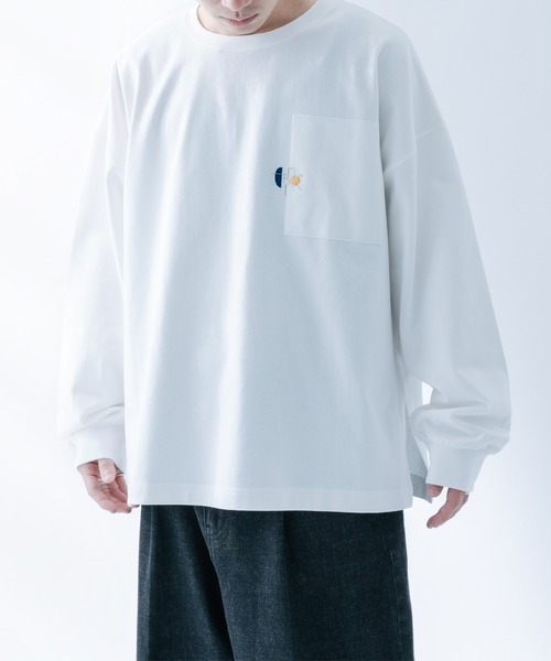 epnok(エプノック)の「サイドスリットepロンT(Tシャツ/カットソー・メンズ・グレイッシュベージュ/オフホワイト/ブルーグリーン・SMALL/MEDIUM/LARGE)」の4枚目の写真