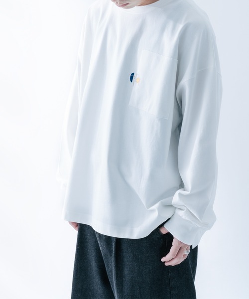 epnok(エプノック)の「サイドスリットepロンT(Tシャツ/カットソー・メンズ・グレイッシュベージュ/オフホワイト/ブルーグリーン・SMALL/MEDIUM/LARGE)」の6枚目の写真