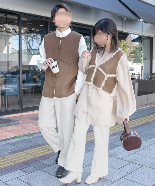 PairPair（ペアペア）の「配色パッチワークベスト(レディース/リンクアイテム)（ベスト・レディース・ブラウン・FREE）」の11枚目の写真