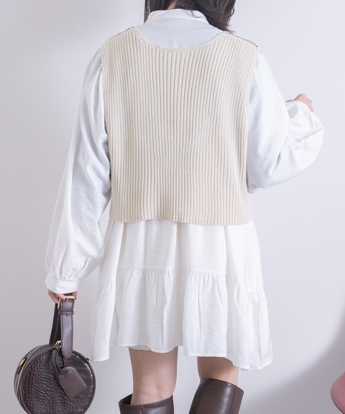 PairPair（ペアペア）の「配色パッチワークベスト(レディース/リンクアイテム)（ベスト・レディース・ブラウン・FREE）」の12枚目の写真