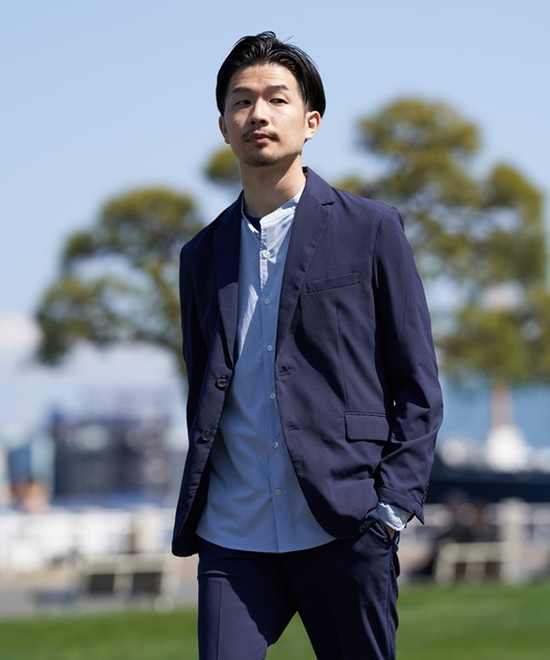 417 EDIFICE(フォーワンセブンエディフィス)の「◆【ジャケット+パンツの2点セット】ライトサッカー スペシャルセットアップ(テーラードジャケット・メンズ・ブラック/ネイビー/ブラウン/カーキ/ネイビー系・SMALL/MEDIUM/LARGE/X-LARGE)」の4枚目の写真