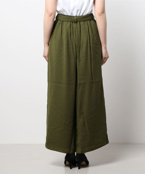 REAL CUBE(リアルキューブ)の「ベルト付きカラーワイドパンツ(デニムパンツ・レディース・ブラック/カーキ/ネイビー/ラベンダー/キャメル・M)」の7枚目の写真