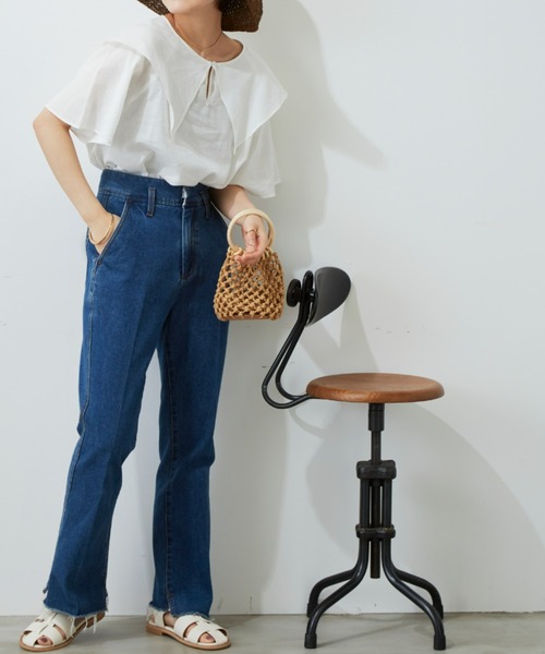 Auntie Rosa Holiday(アンティローザホリデー)の「ビッグカラーブラウス(シャツ/ブラウス・レディース・オフホワイト/ブラック・FREE)」の12枚目の写真