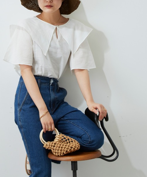 Auntie Rosa Holiday(アンティローザホリデー)の「ビッグカラーブラウス(シャツ/ブラウス・レディース・オフホワイト/ブラック・FREE)」の15枚目の写真
