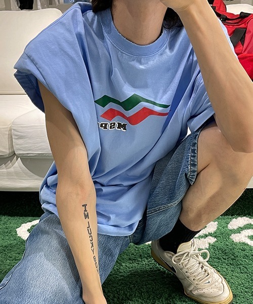 MASONPRINCE(メイソンプリンス)の「【MASONPRINCE】4 color oversized brand logo print T-shirt DT2176(Tシャツ/カットソー・メンズ・ホワイト/グレー/ブラック/ブルー・XL/M/S/L)」の6枚目の写真