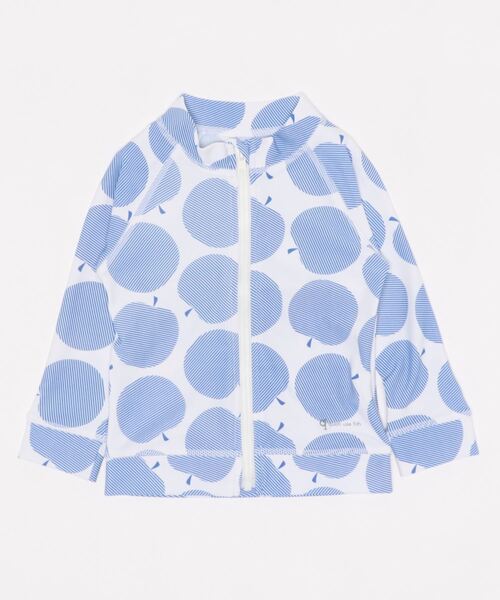 quoti use fith（クゥオティ　ユース　フィス）の「リンゴ柄 ラッシュガード（ラッシュガード・キッズ・ブルー/レッド/ブラック・110/90/100/130/120/80）」の3枚目の写真