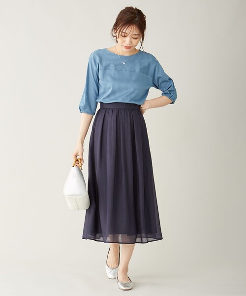 J.PRESS Ladies(J.プレス レディス)の「コットンリブスムース Tシャツ(Tシャツ/カットソー・レディース・ホワイト系/ブラック系/ライトグレー系/ダークブラウン系/ブルー系・SMALL)」の13枚目の写真